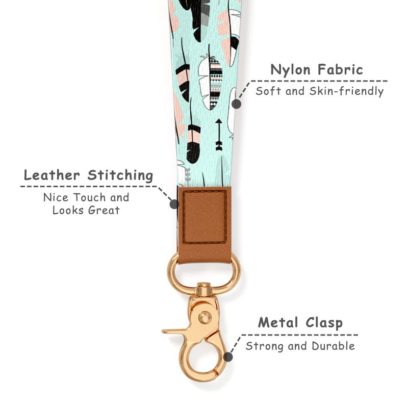 Hsxnam Neck Lanyard Key Chain  Long Lanyard Strap Keychain Holder for Women Men Car Keys ID Badges Card Wallet Phone Camera  Feather - Image 3